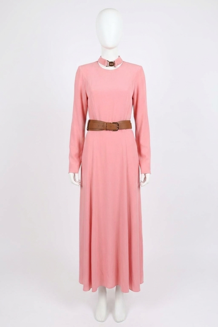 NEW STELLA MCCARTNEY women's belted silk dress in pink